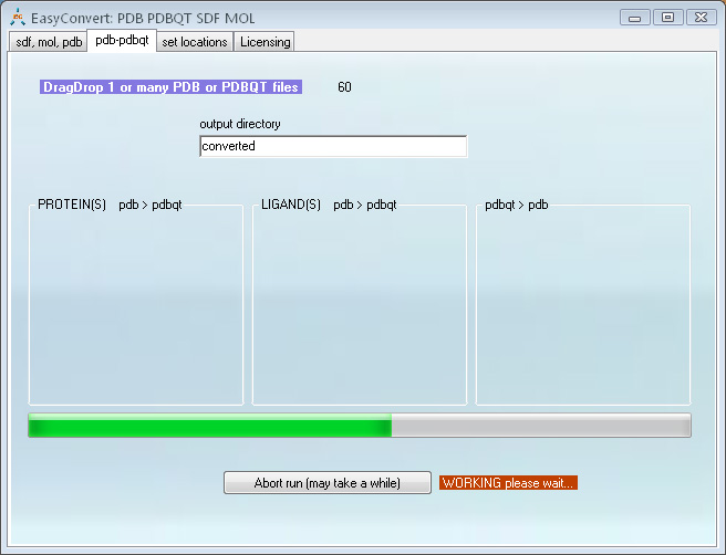 SDF MOL PDB PDBQT file conversion utility